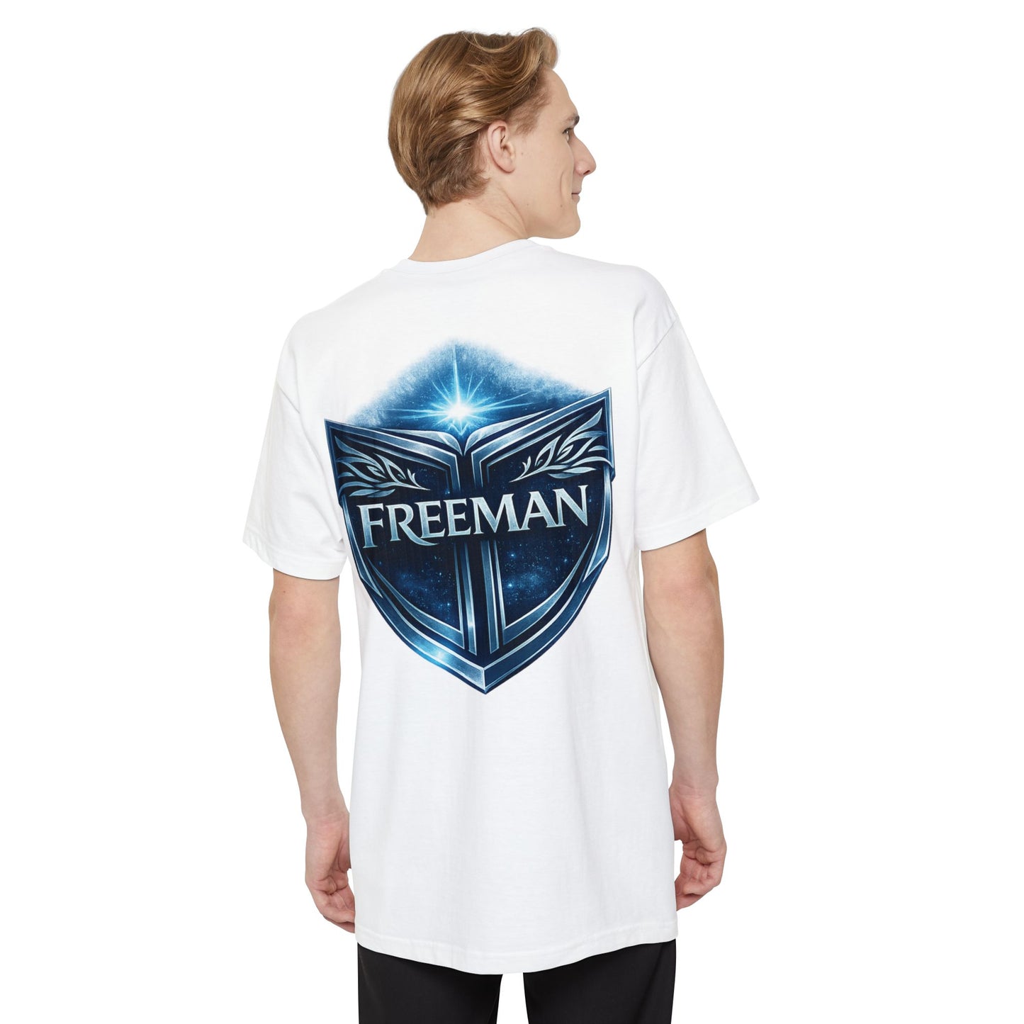 Freeman Shield T-Shirt — Bold Medieval Crest Graphic Tee