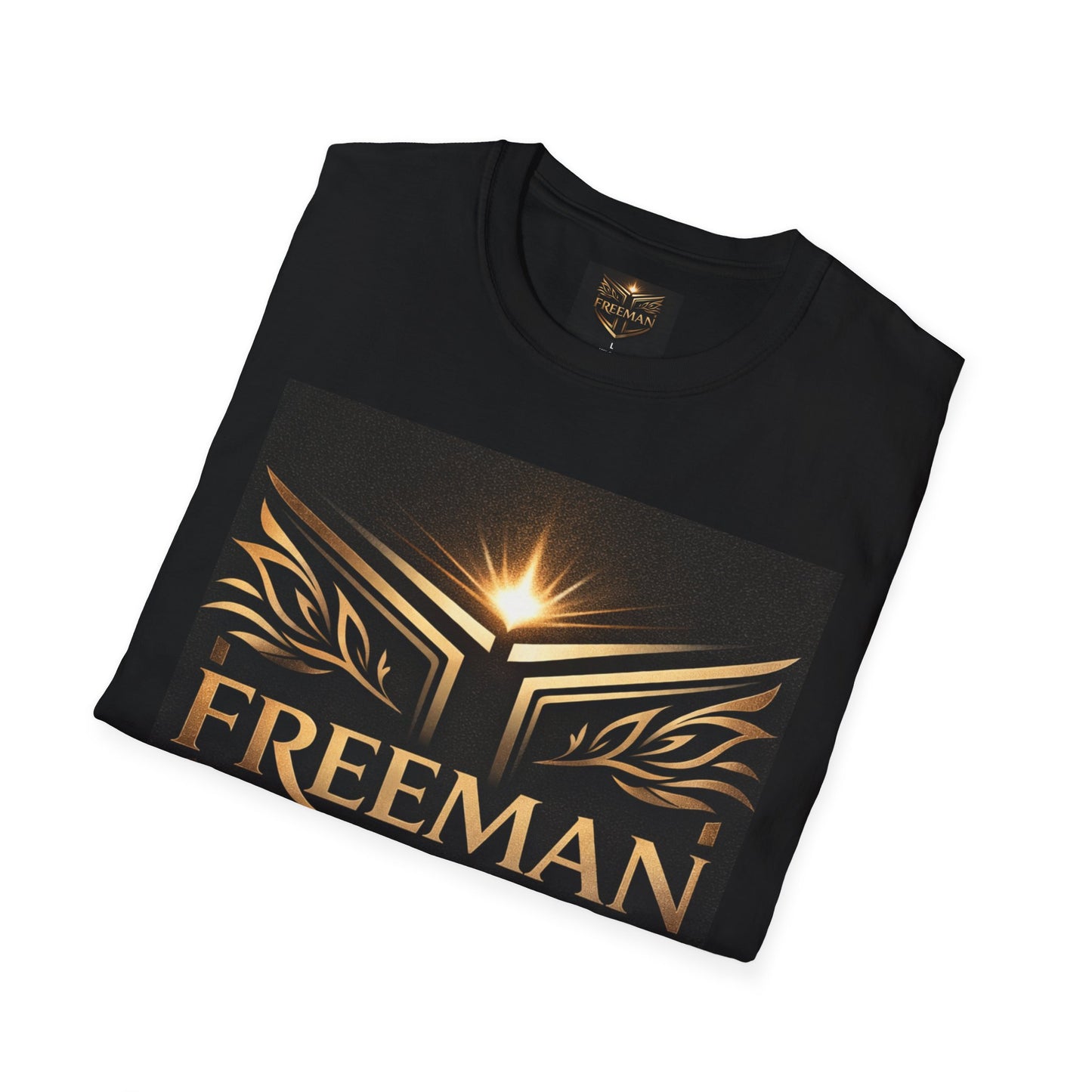 Freeman Crest T-Shirt — Gold Shield Logo Graphic Tee