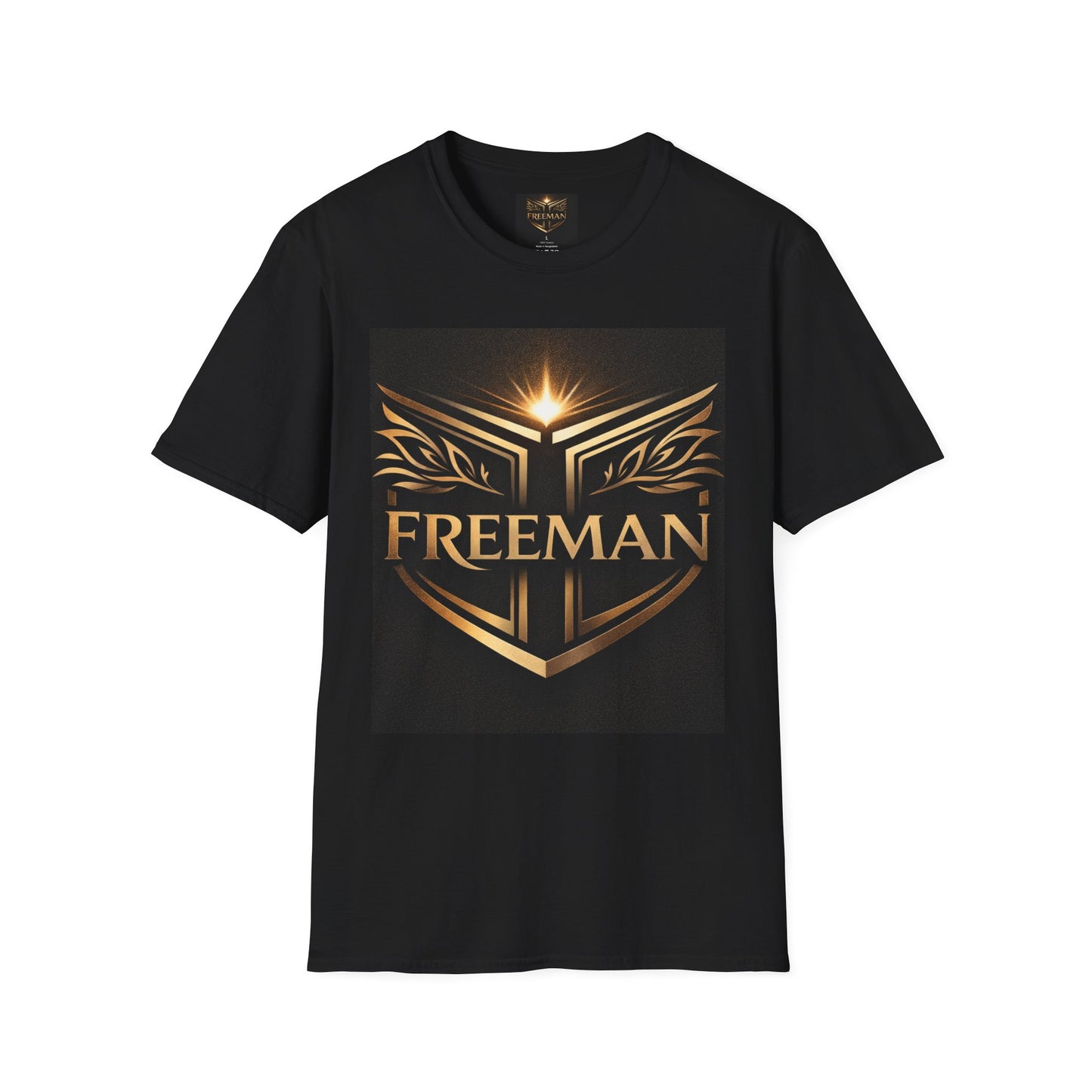 Freeman Crest T-Shirt — Gold Shield Logo Graphic Tee