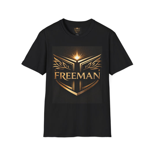 Freeman Crest T-Shirt — Gold Shield Logo Graphic Tee